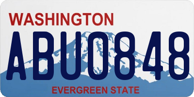 WA license plate ABU0848