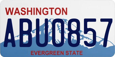 WA license plate ABU0857