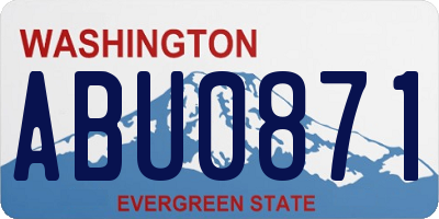 WA license plate ABU0871