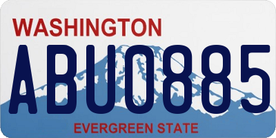 WA license plate ABU0885