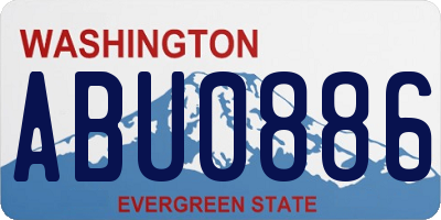 WA license plate ABU0886
