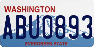 WA license plate ABU0893