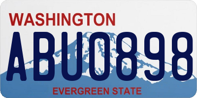 WA license plate ABU0898