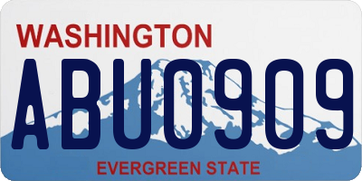 WA license plate ABU0909