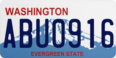 WA license plate ABU0916