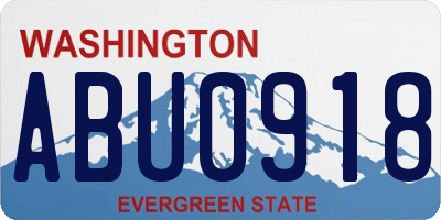 WA license plate ABU0918