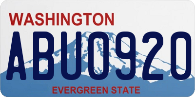 WA license plate ABU0920