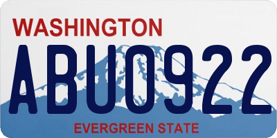 WA license plate ABU0922