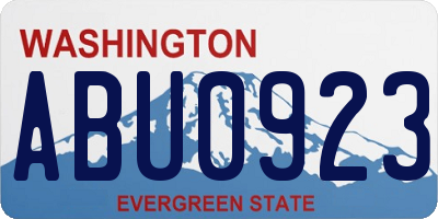 WA license plate ABU0923