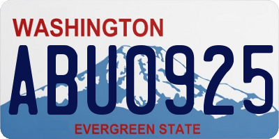WA license plate ABU0925
