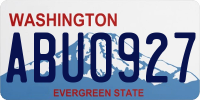 WA license plate ABU0927
