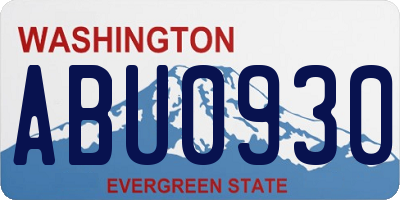 WA license plate ABU0930