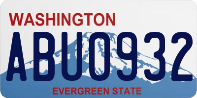 WA license plate ABU0932