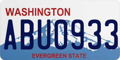 WA license plate ABU0933
