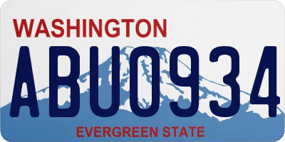 WA license plate ABU0934