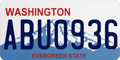 WA license plate ABU0936