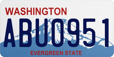 WA license plate ABU0951