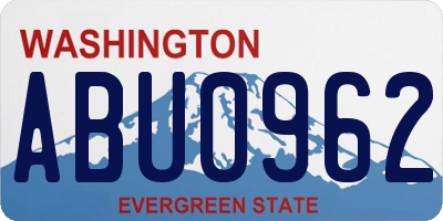 WA license plate ABU0962