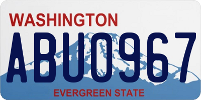 WA license plate ABU0967