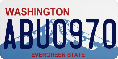 WA license plate ABU0970
