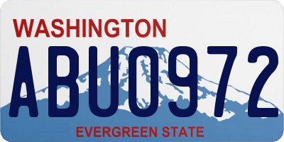WA license plate ABU0972
