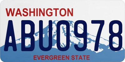WA license plate ABU0978