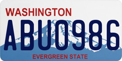 WA license plate ABU0986