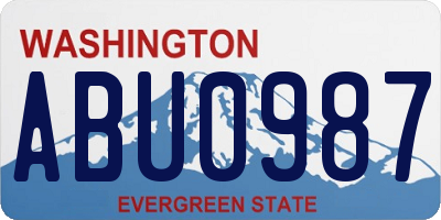 WA license plate ABU0987
