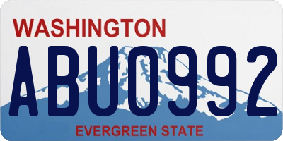 WA license plate ABU0992
