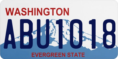 WA license plate ABU1018