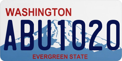 WA license plate ABU1020
