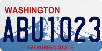 WA license plate ABU1023