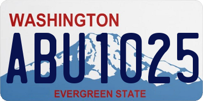 WA license plate ABU1025