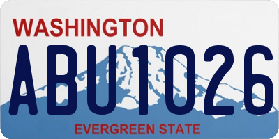 WA license plate ABU1026