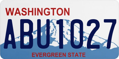 WA license plate ABU1027