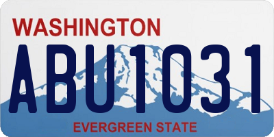 WA license plate ABU1031