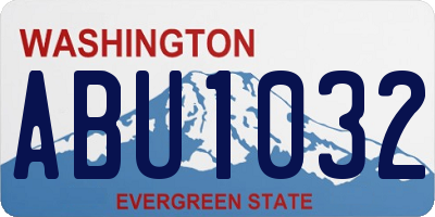 WA license plate ABU1032