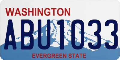 WA license plate ABU1033
