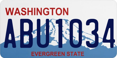 WA license plate ABU1034