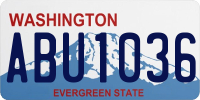 WA license plate ABU1036