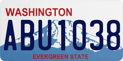 WA license plate ABU1038