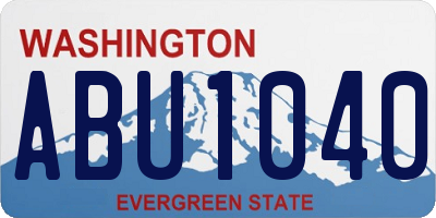 WA license plate ABU1040
