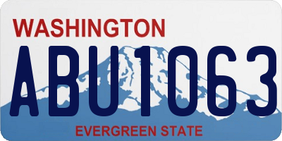 WA license plate ABU1063