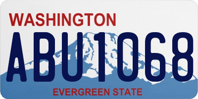 WA license plate ABU1068