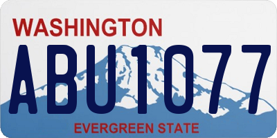 WA license plate ABU1077