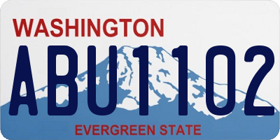 WA license plate ABU1102