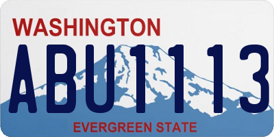 WA license plate ABU1113