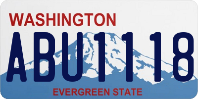 WA license plate ABU1118