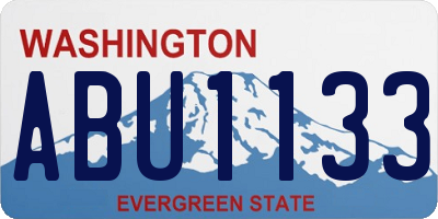 WA license plate ABU1133