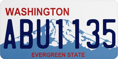 WA license plate ABU1135